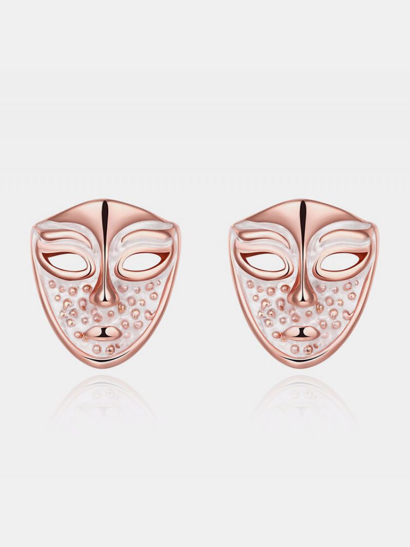 Inalis® Simple Style Rose Gold Mask Oil Drip Unisex Naušnice