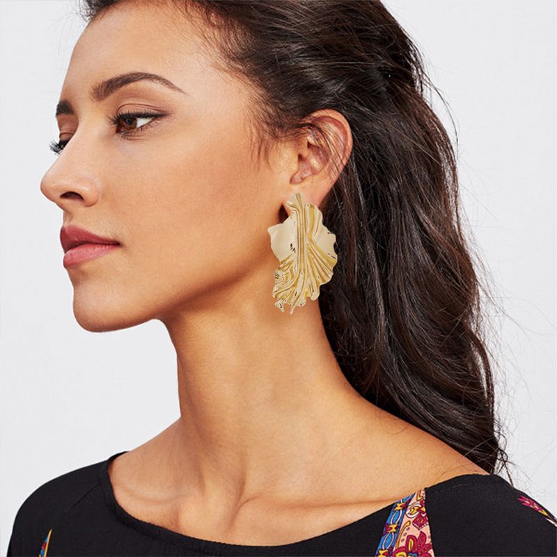 Zlatne Naušnice Bohemian Earrings Indijski Nakit Ženske Retro Velike Kružne E4672