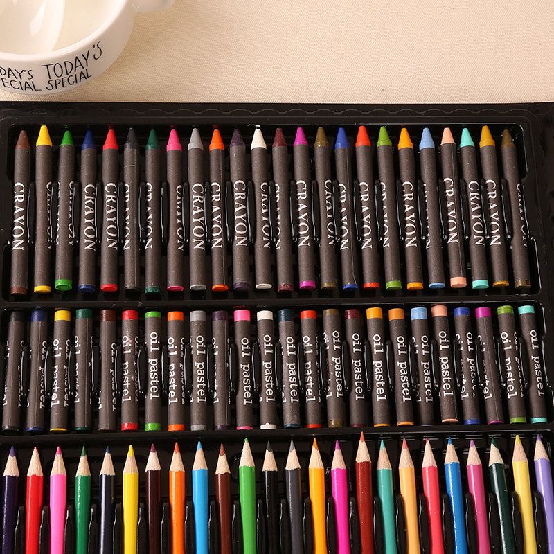 150 Komada Dječje Školske Olovke U Boji Umjetnički Set Alata Za Crtanje I Slikanje Bojice Akvarel Poklon Kutija Paket