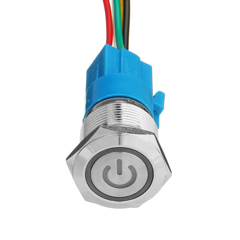 19 mm Metalni Prekidač Sa Samozaključavanjem 12 V Led 5 Pin On-off S Tipkom S Vodootpornom Žicom