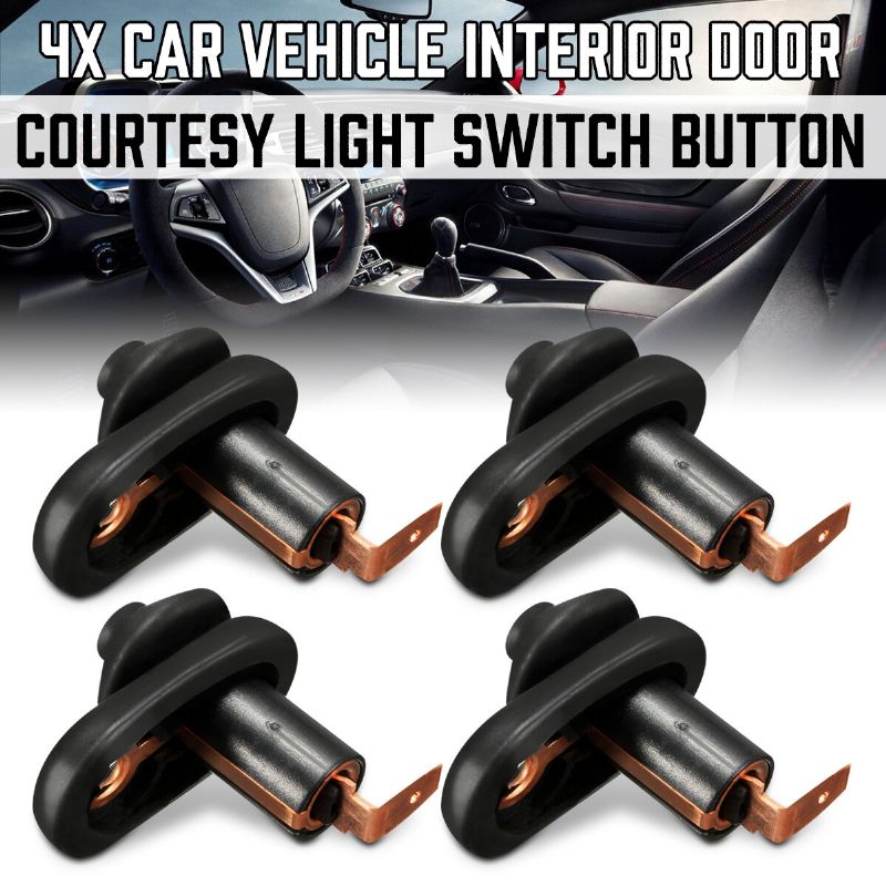 1pc Universale Auto Interno Porta Cortesia Light Lamp Switch Button Parte Nero