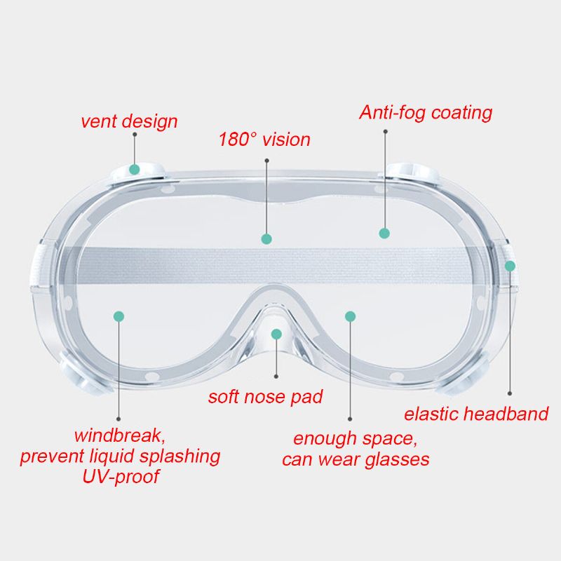 Fda Zaštitne Naočale Široki Vid Za Sprječavanje Infekcija Maska Za Oči Medicinske Protiv Magljenja Prskanja