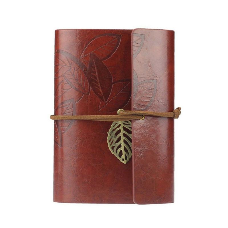 Meki Uvez Vintage Leaf Leather Blank Kraft Travel Journal Bilježnica Dnevnik Planer Darovi Za Djecu