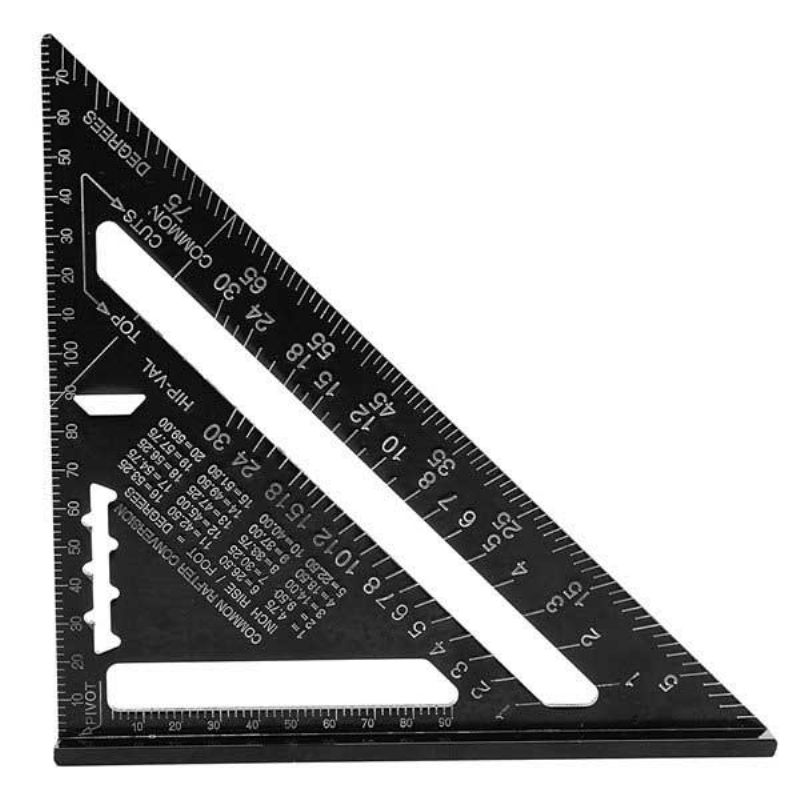 Raitool Ar01 260x185x185 mm Metričko Trokutasto Ravnalo Od Aluminijske Legure Crno