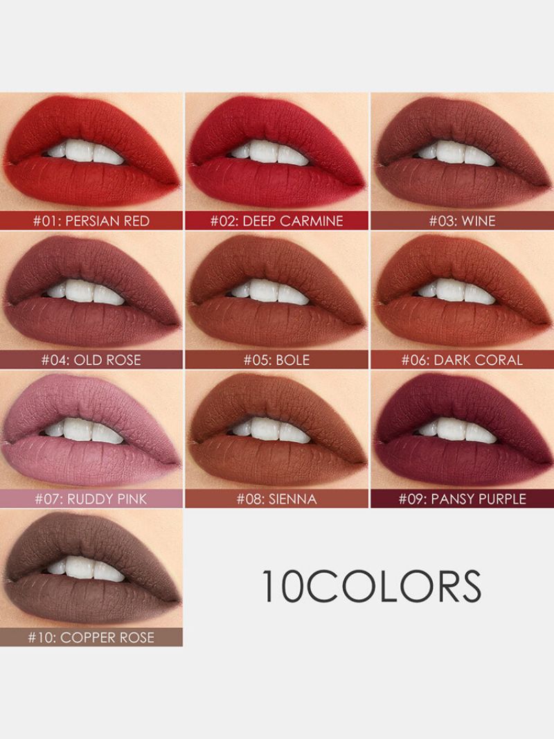 10 Boja Velvet Matte Lip Glaze Vodootporno Sjajilo Za Usne Koje Ne Ostavlja Tragove