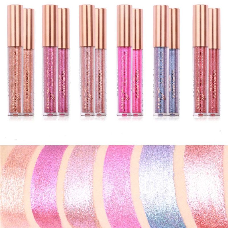 Focallure Glitter Color Mat Sjajilo Za Usne Dijamantni Pijesak Sexy Pearl Tekući Ruž Za 6 Boja