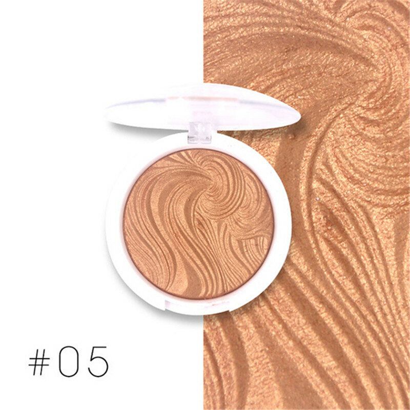 Miss Rose Face Highlighter Palette Make Up Waterproof White Gold Shimmer Brighten Powder Glow Kit