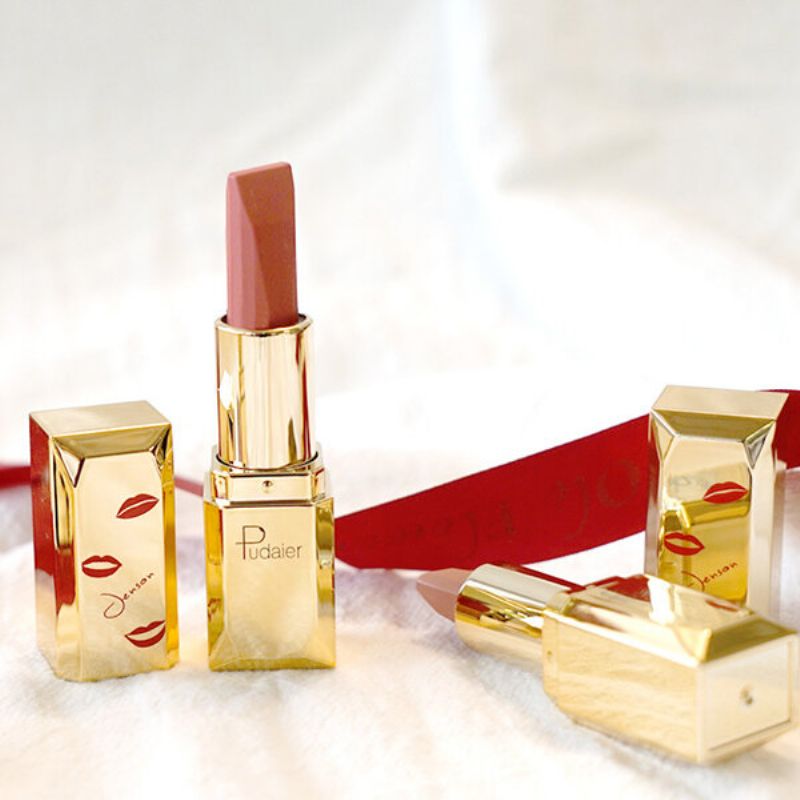 Pudaier Matte Velvet Lipstick Moisturizing Vitamin E Lips Red Lip Make Up Cosmetic