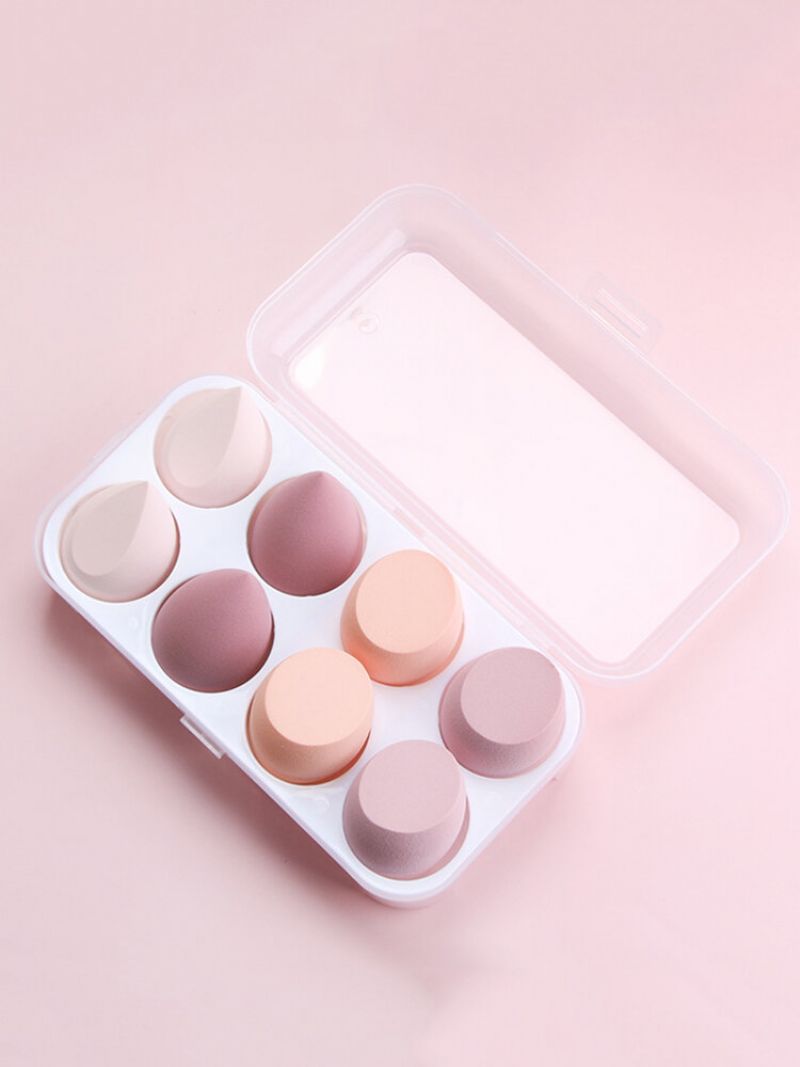 Set Od 8 Komada Beauty Eggs Mokro-suhi Dvonamjenski Puder U Prahu Rumenilo U Pufnu