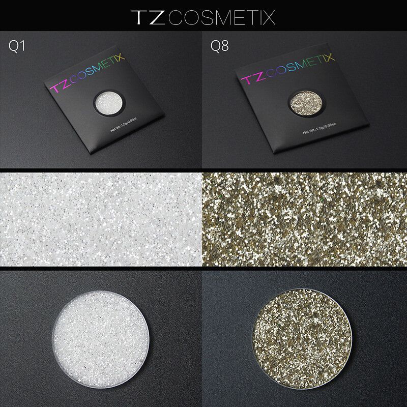 Tz Pressed Glitters Single Eyeshadow Diamond Rainbow Eyes Make Up Kozmetika