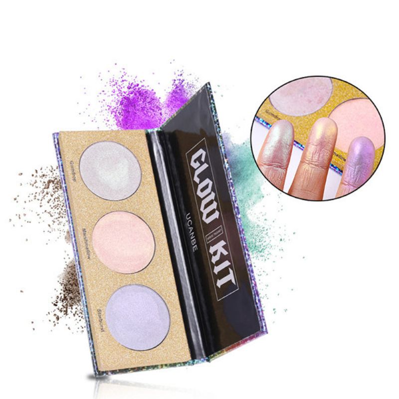 Ucanbe Chameleon Highlighter Paleta Šminke Shimmer Hologhaphic Highlighting Bronzer Glow Kit Cosmet