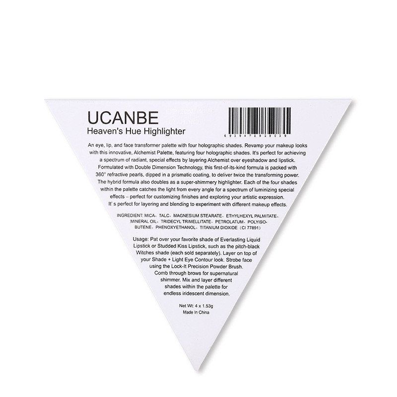 Ucanbe Triangle Eyeshadow Palette Makeup Glow Highlighter Shimmer Face Brighten