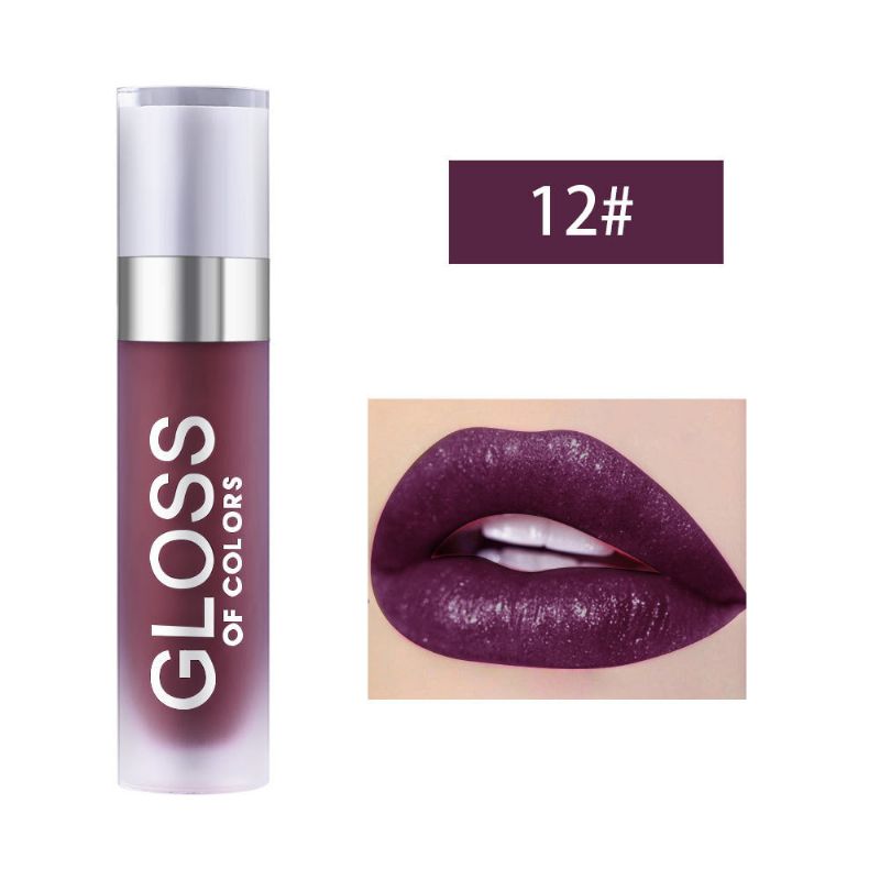 Velvet Matte Dugotrajna Glazura Za Usne Pearlescent Glitter Lip Gloss Anti-stick Cup Tekući Ruž Za