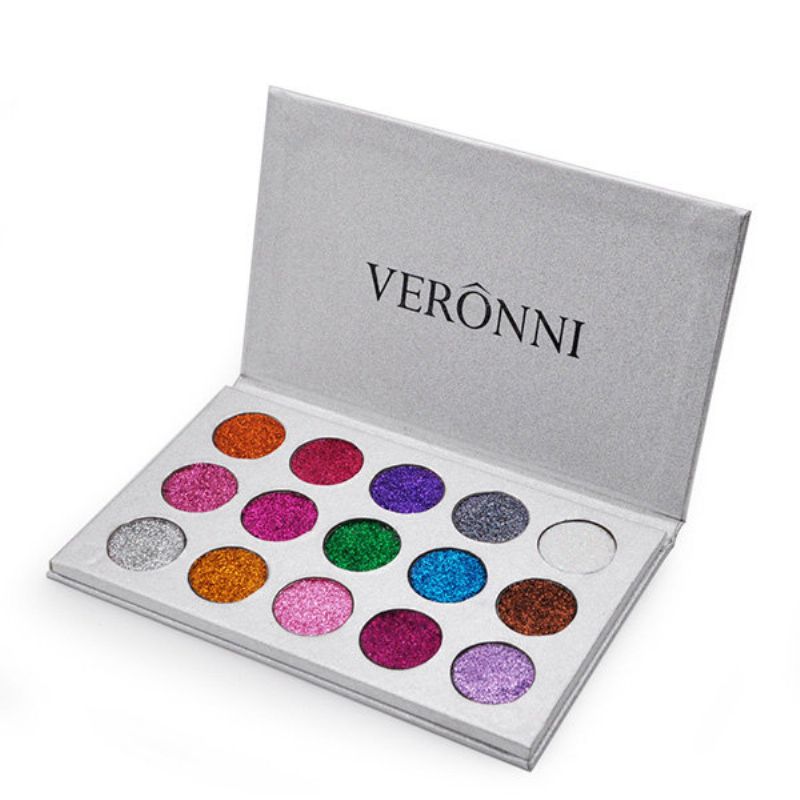 Veronni Paleta Svjetlucavih Sjenila U 15 Boja Diamond Rainbow Make Up Kozmetička Prešana Svjetlucava Za Oči