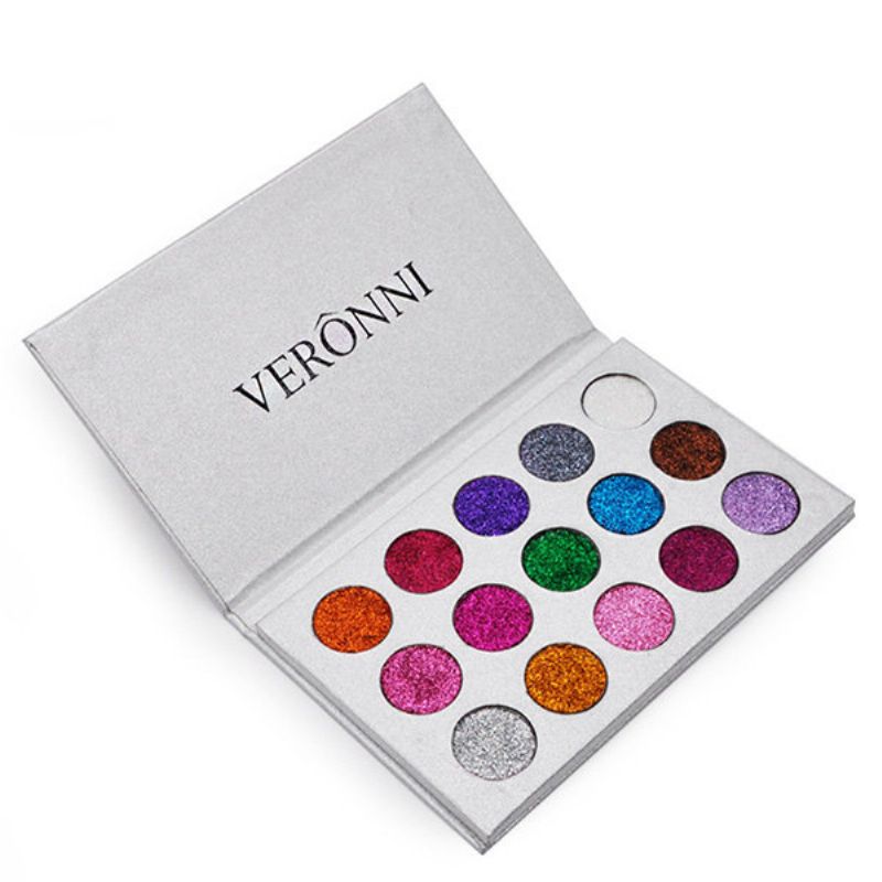 Veronni Paleta Svjetlucavih Sjenila U 15 Boja Diamond Rainbow Make Up Kozmetička Prešana Svjetlucava Za Oči