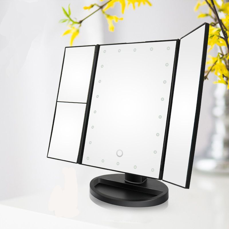 Zaslon Osjetljiv Na Dodir S Rotacijom Od 360° Led Osvijetljeno Ogledalo Za Šminkanje 2x/3x/ Povećanje Kozmetičko