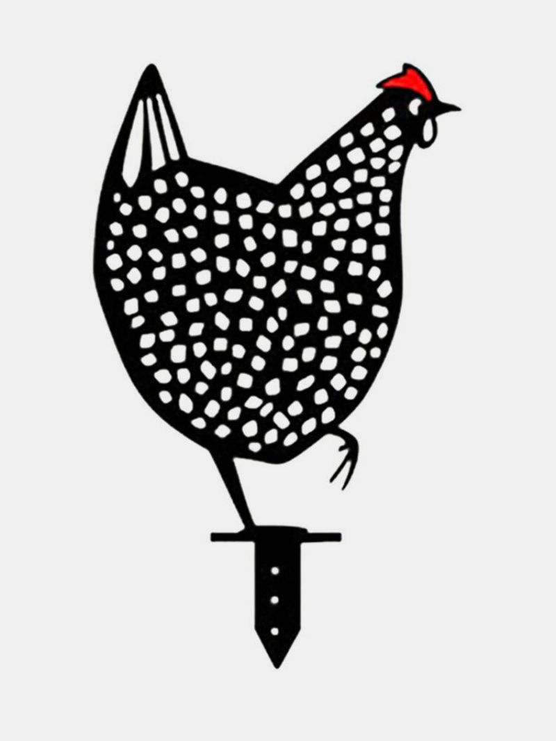 1 Kom Akrilni Crni Oblik Piletine Umetnuti Karticu Za Simulaciju Ukrasa Vrta S Piletinom