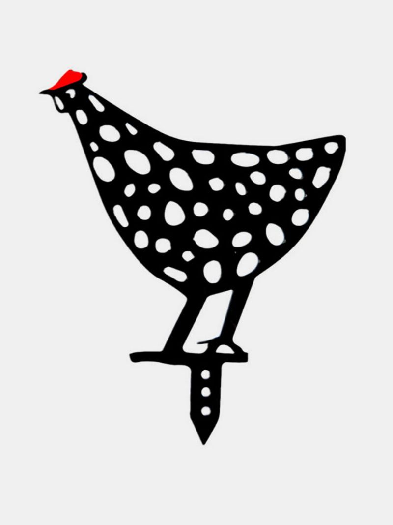 1 Kom Akrilni Crni Oblik Piletine Umetnuti Karticu Za Simulaciju Ukrasa Vrta S Piletinom