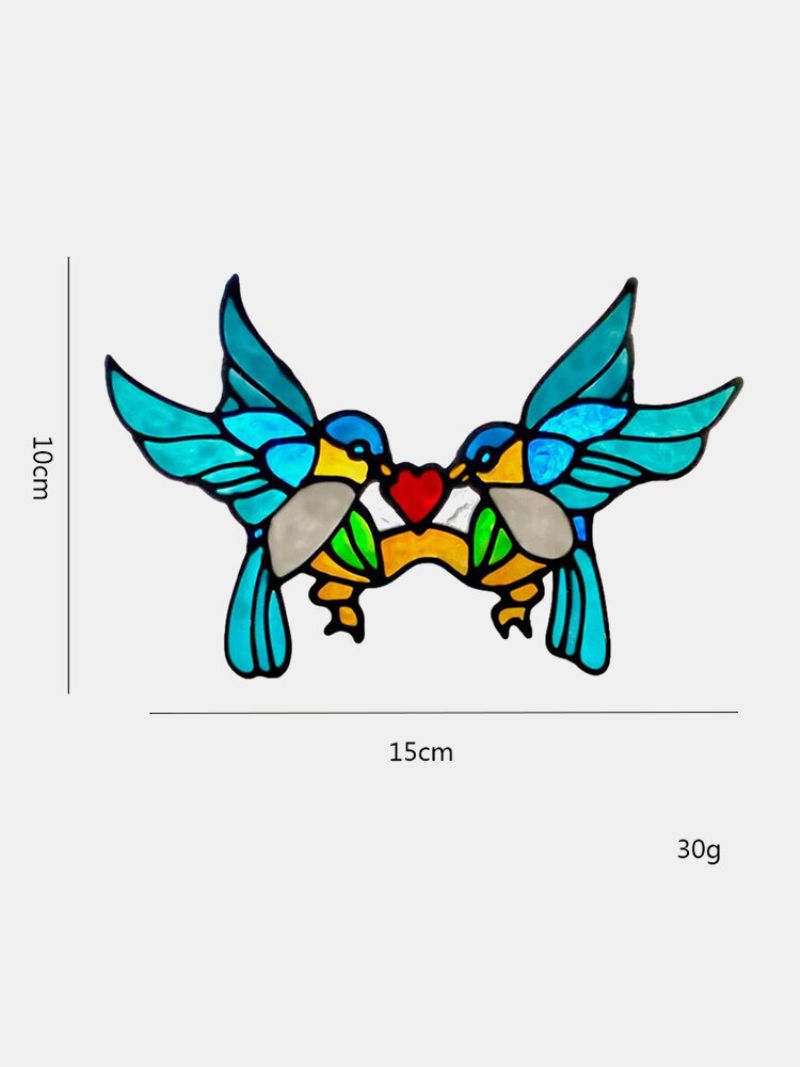 1 Kom. Akrilni Šareni Ptičji Kljuk Ukrasi Zamrljani Hvatač Sunca U Obliku Srca Privjesak Prozorska Ploča Kućni Dekor Viseći Poklon Za Valentinovo