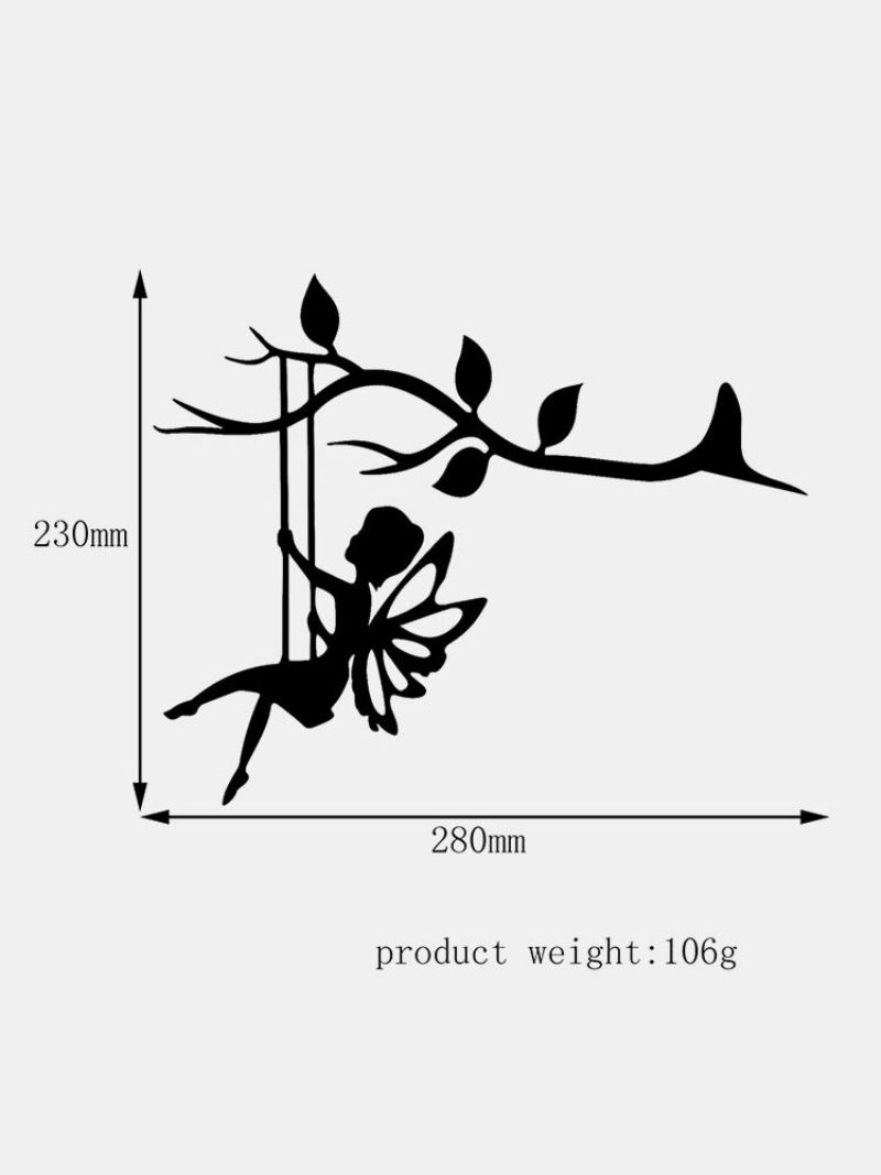 1 Pc 2d Vrtna Vila Ukrasni Kolac Metalna Umjetnička Vilenjačka Silueta Za Umetanje Ukrasa Za Vanjsku Koja Se Ljulja Na Grani Hogard