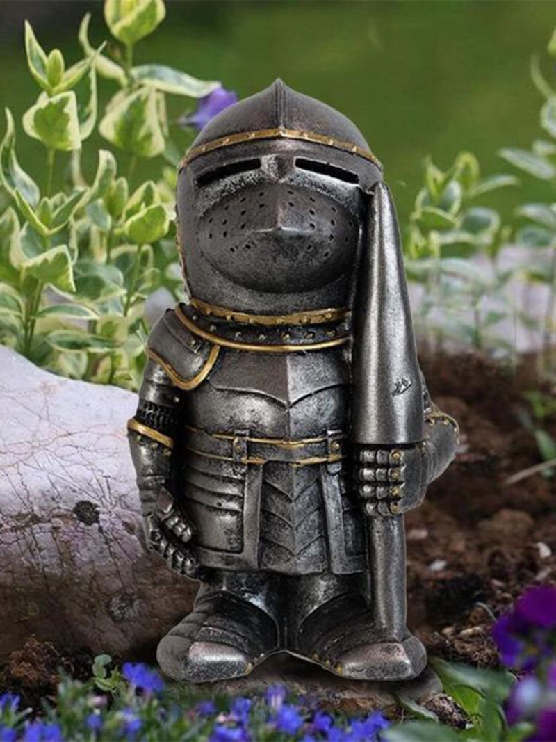 1 Pc Smola Vitez Gnomes Vrtni Ratni Kip Dekor Desktop Ornament Skulptura Vojnik Zbirka Minijaturnih Figura Kućni