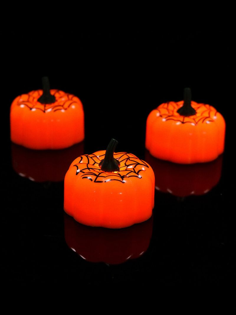 12 Kom Halloween Bundeva Led Svjetiljka Mini Noćno Svjetlo Za Festivalske Božićne Ukrase Dječji Dar Paukova Mreža Lampa