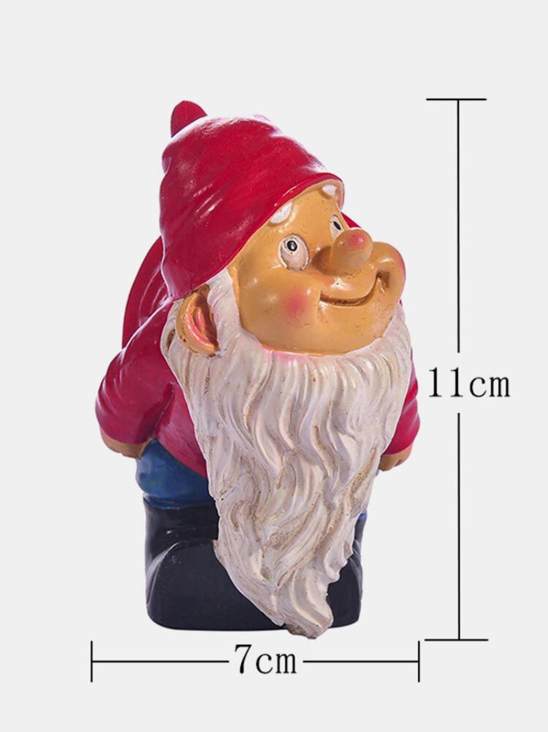 1pc Gnome Patuljak Od Smole Koji Flertuje S Bijelom Bradom Kipovi Sagnuti Da Izlože Guzicu Pticu Ukrase Za Travnjak Božićni Vrtni Ukras U Zatvorenom I Na Otvorenom