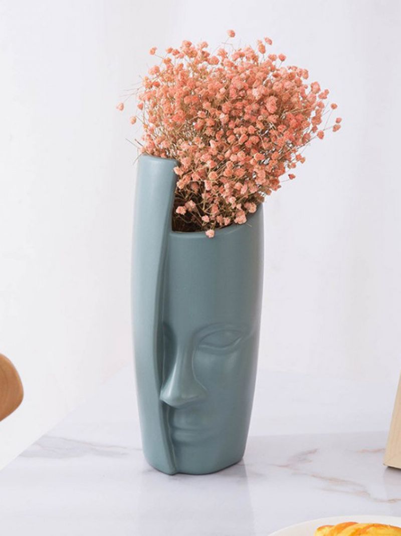1pc Kreativni Nordijski Stil Apstraktna Figura S Licem Kućni Vrt Dekor Za Radnu Površinu Sukulenti Posuda Za Cvijeće Vaza Za Sadnju