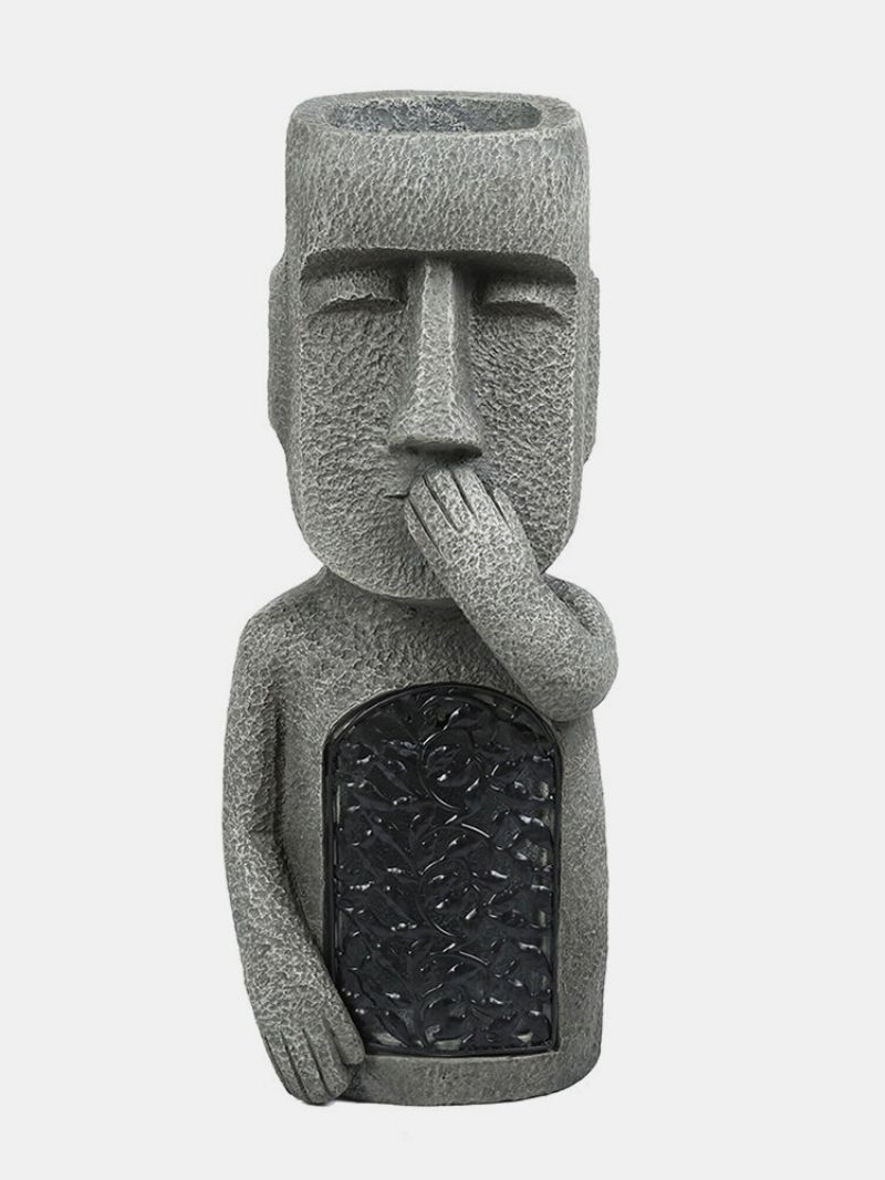 1pc Višenamjenski Uskršnji Festival Vidi Hear Speak No Evil Vrtne Statue Kreativna Posuda Za Cvijeće I Dvorišna Rasvjeta