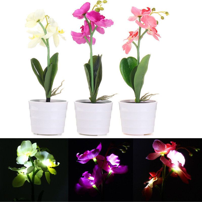 3led Solarni Kolac Za Cvijeće Phalaenopsis Vrtno Svjetlo Za Dvorište Vanjski Dekor Za Krajolik
