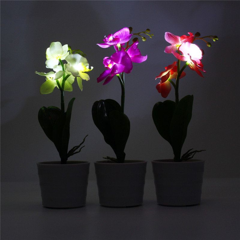 3led Solarni Kolac Za Cvijeće Phalaenopsis Vrtno Svjetlo Za Dvorište Vanjski Dekor Za Krajolik