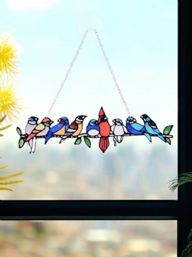 Festivalski Poklon Višestruke Ptice Staklene Zavjese Za Prozore Vrt Hvatač Sunca Akrilni Ukrasi Kućna Terasa Uređenje Dvorišta