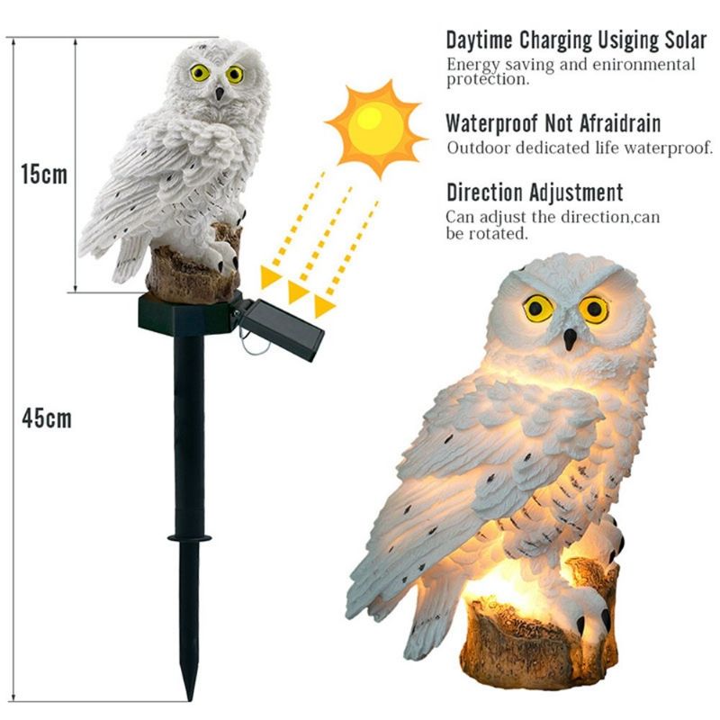 Solarna Energija Led Owl Svjetlo Za Travnjak Dom Vanjsko Dvorište Pejzaž Vrt Lampa Vodootporna Led