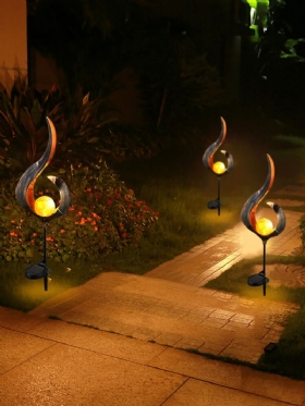 Solarna Energija Metalni Led Ornament Pejzažno Svjetlo Vanjski Travnjak S Efektom Plamena Vrt