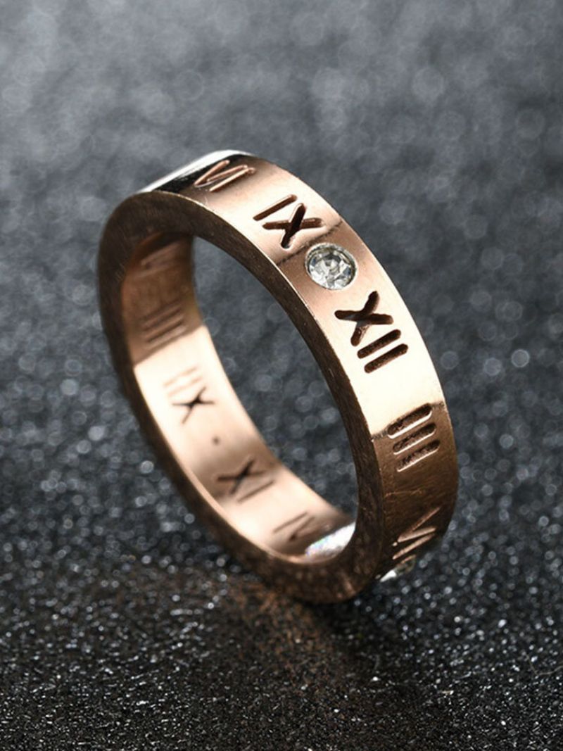 1 Kom. Moderan Modni Prsten Za Par S Rimskim Brojevima Od Nehrđajućeg Čelika