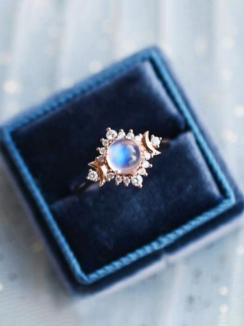 1 Kom. Vintage Prstenovi Od Legure Za Valentinovo S Mjesečevim Kamenom I Suncevim Ukrasom