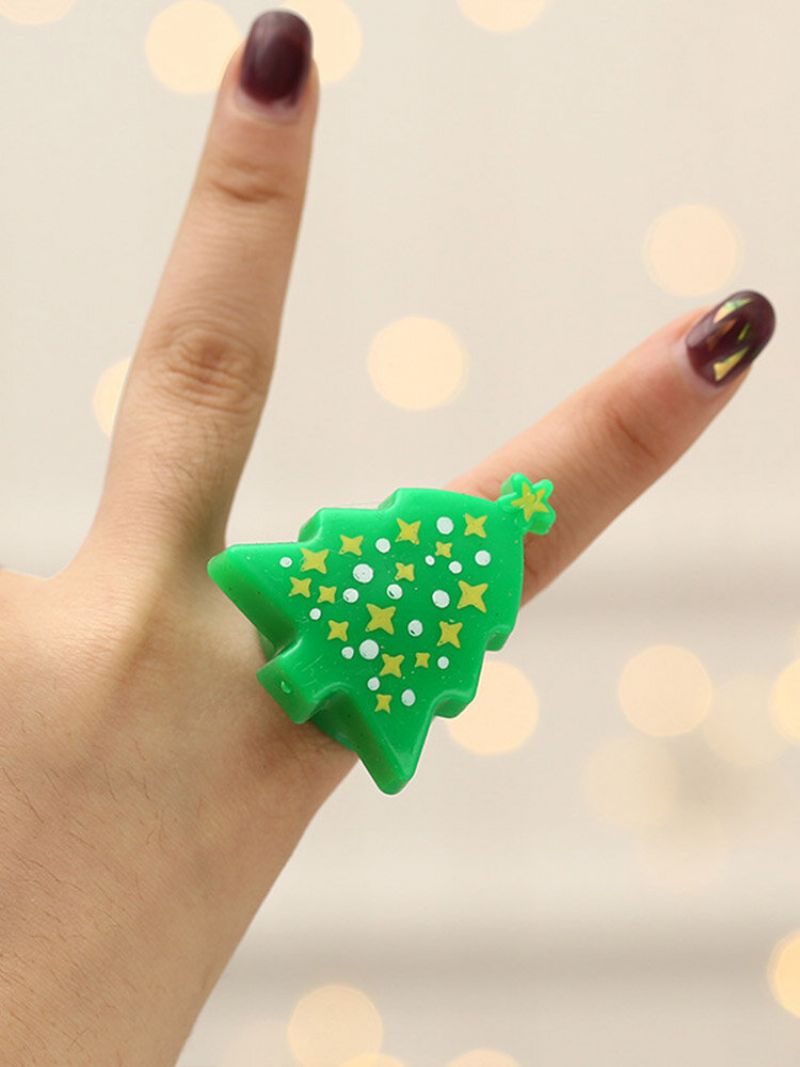Božićni Trendi Svjetleći Djed Božićnjak Snjegović Božićno Drvce Plastični Prsten U Obliku Pahulje