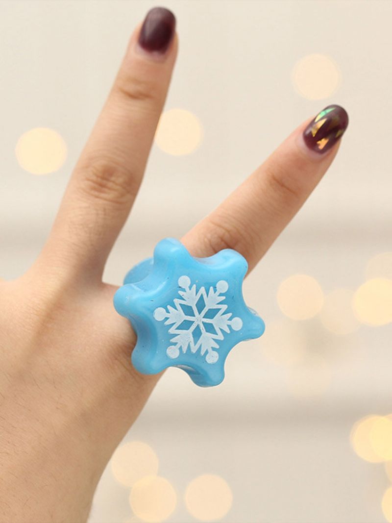 Božićni Trendi Svjetleći Djed Božićnjak Snjegović Božićno Drvce Plastični Prsten U Obliku Pahulje