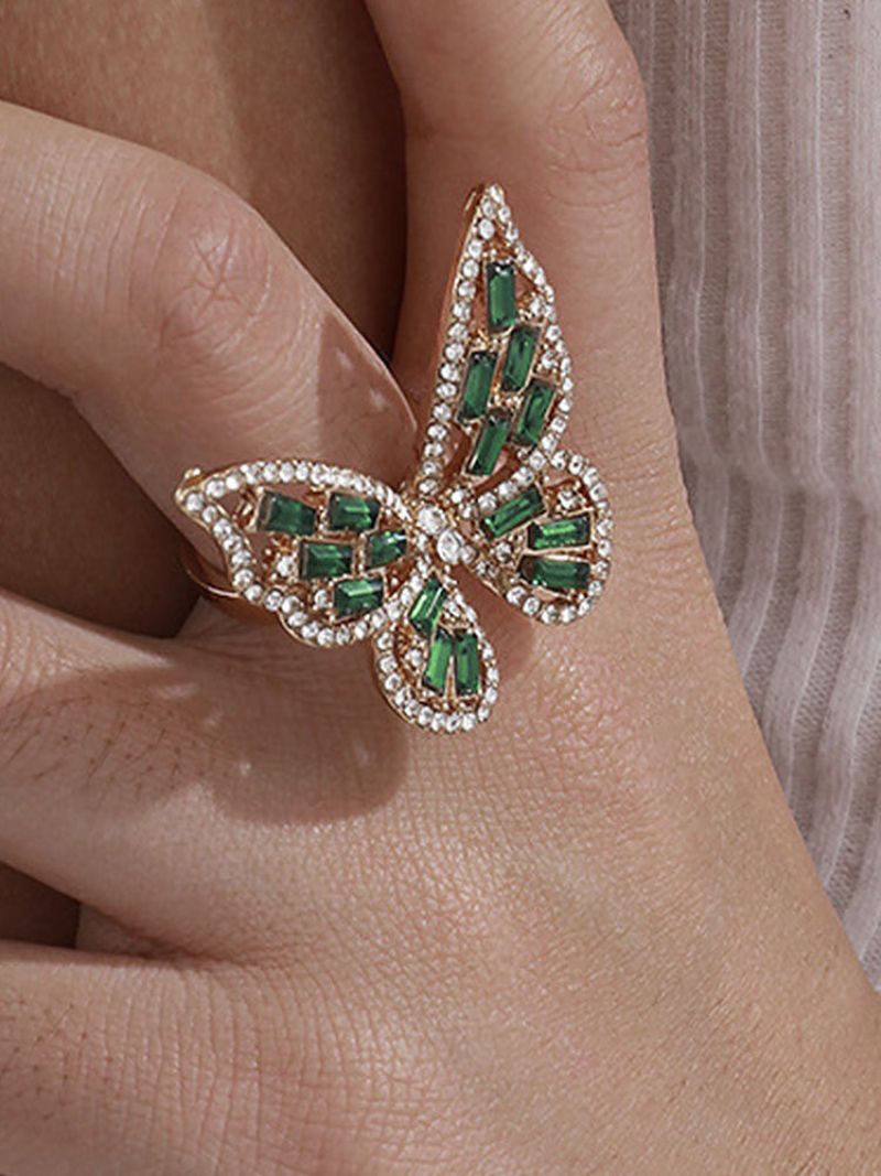 Dijamantni 3d Prsten Za Žene Od Legure U Obliku Leptira