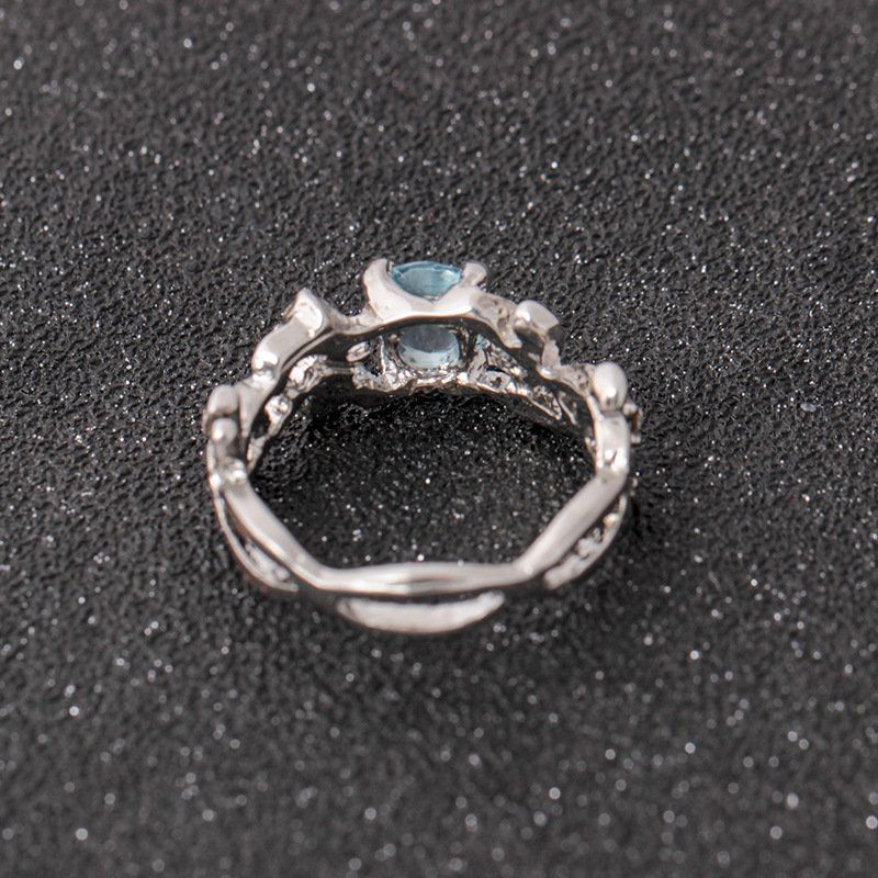 Elegantno Srebrno Prstenje Od Plavog Kristala Modni Prsten U Obliku Lista Najbolji Dar Za Žene