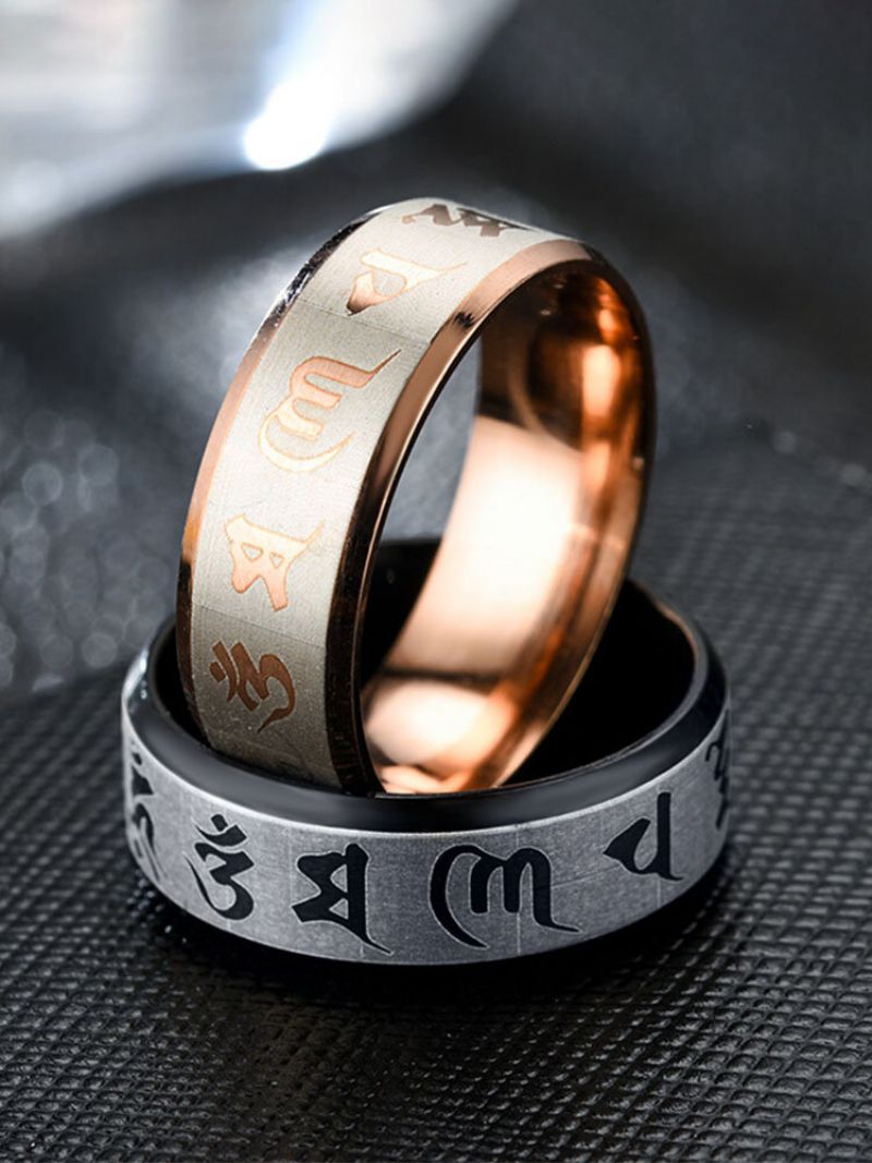 Jassy 1 Kom Višebojno Prstenje Od Nehrđajućeg Čelika Budizam Sa Šest Riječi (om Mani Padme Hum)