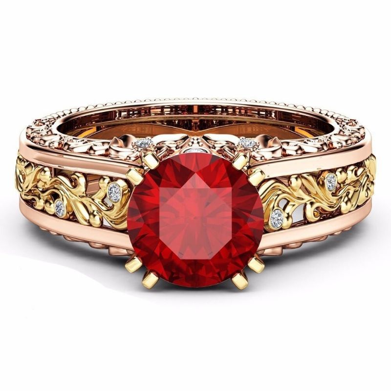 Luksuzno Prstenje Od Platine S Umetnutim Topaz Kamenom Od 14k Ružičastog Zlata Vjenčani Dar Za Nju