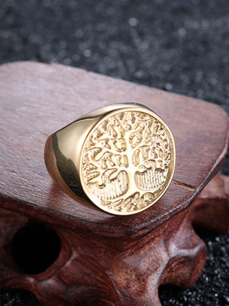 Modno Drvo Života Titanijski Čelični Prstenovi Metalni Šuplji Stereoskopski Za Drvce