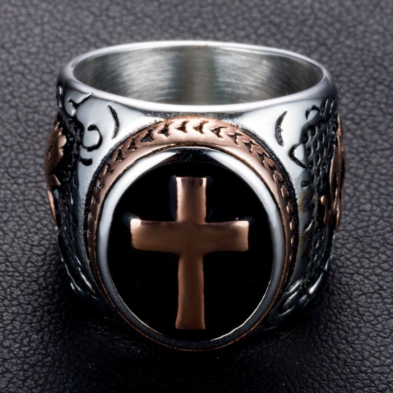Punk Zlatni Prsten Od Nehrđajućeg Čelika Križ Božja Ruka U Obliku Rock Biker Za Prste Za Muškarce Poklon
