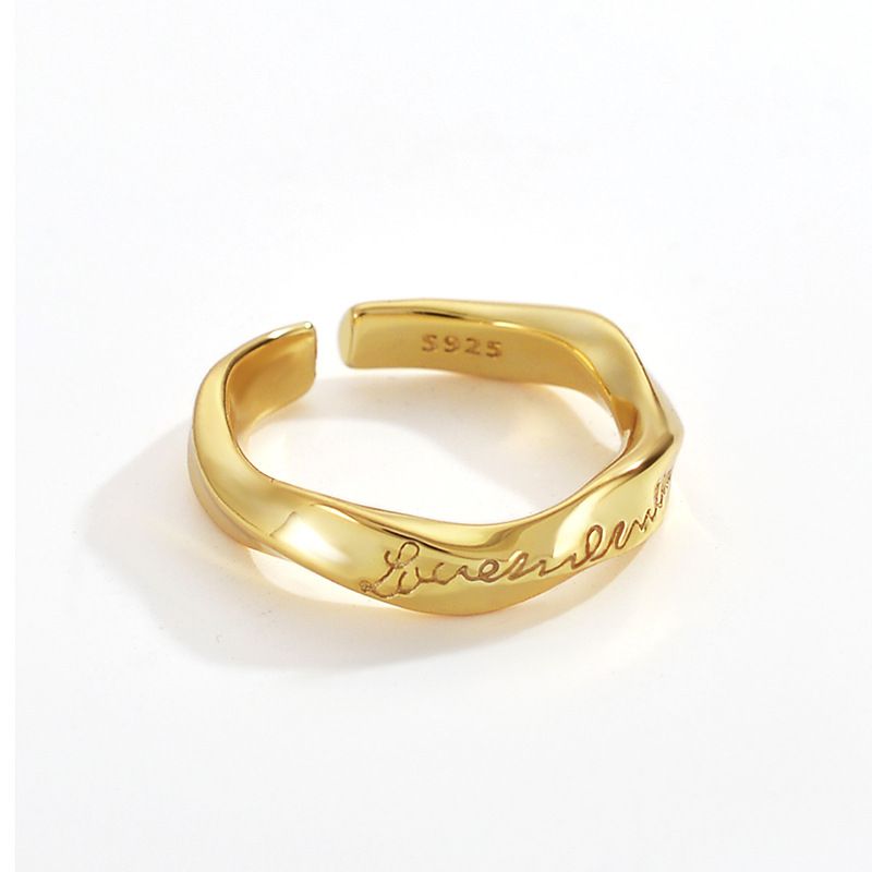 S925 Prsten Od Sterling Srebra Ins Jednostavni I Svestrani Mobiusovi Upleteni Otvoreni Prstenovi Za Žene