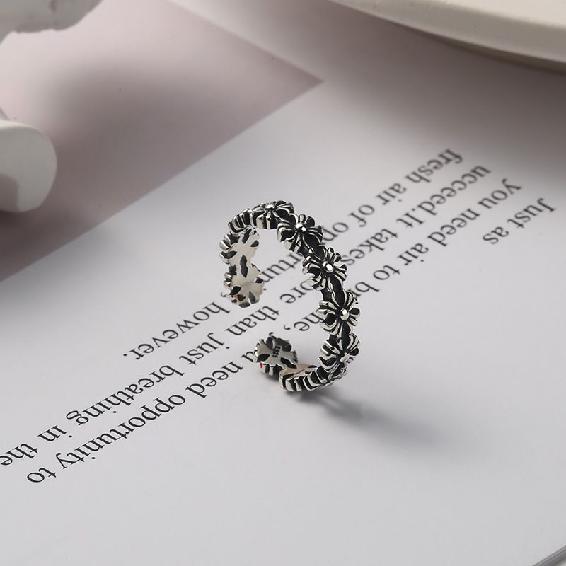 S925 Srebrni Vintage Križni Prsten Ins Nakit Poklon Za Valentinovo