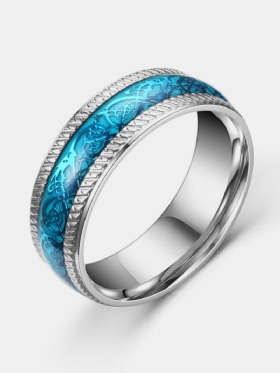 Trendi Jednostavni Prstenovi Od Nehrđajućeg Čelika U Obliku Kruga Zmaja