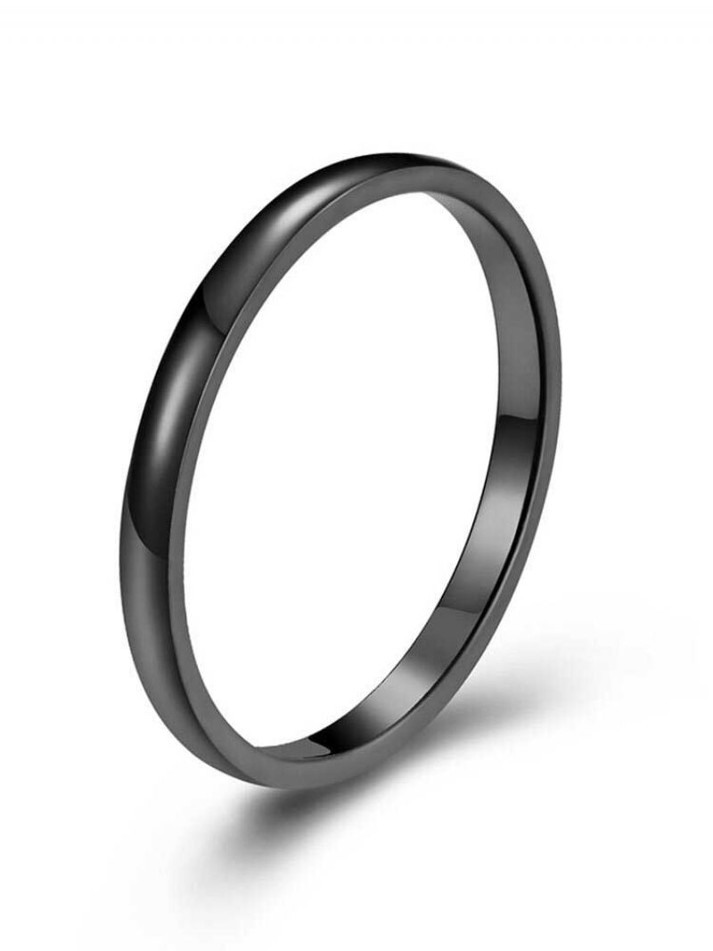 Trendovski Jednobojni Prsten U Obliku Kruga Od Poliranog Čelika Od Titana Pune Boje