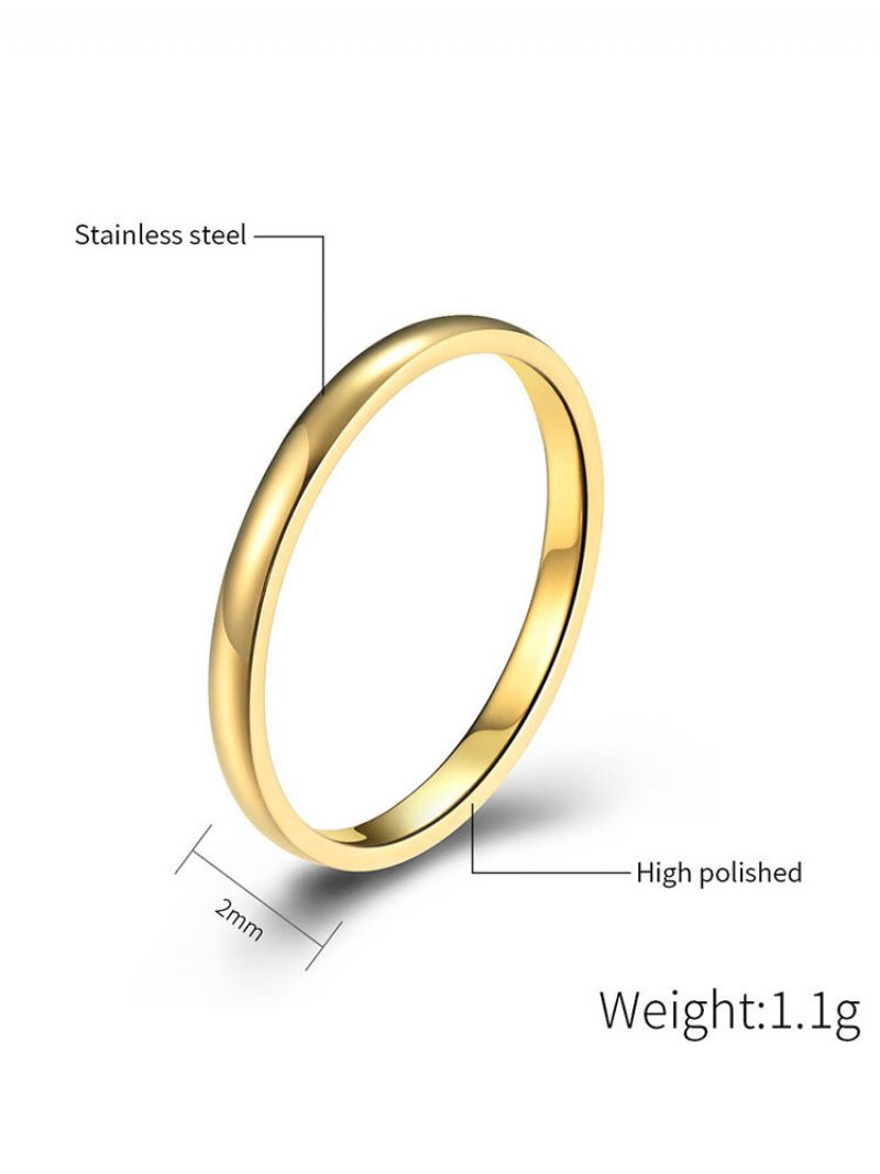 Trendovski Jednobojni Prsten U Obliku Kruga Od Poliranog Čelika Od Titana Pune Boje