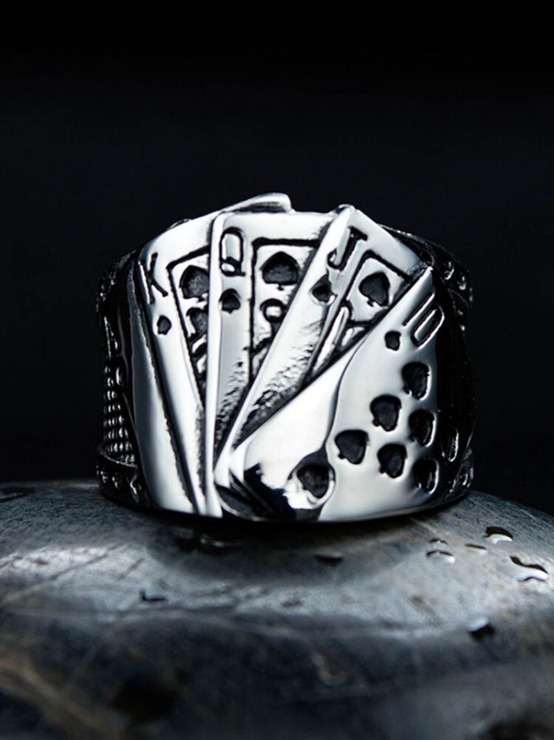Trendovski Prsten Od Legure Titanijskog Čelika Za Hip Hop Karte Za Poker
